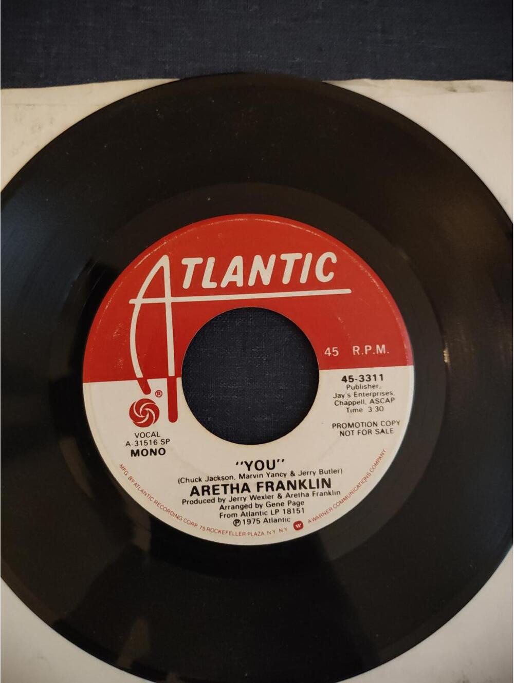 Rare PROMO Aretha Franklin - You- stereo/mono 45 Vinyl